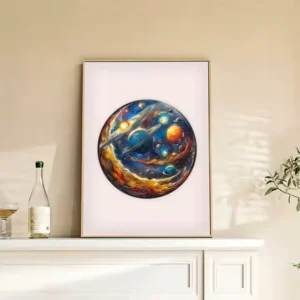 Puzzle en bois Galaxie rond système solaire 120 pièces BrushCrafts