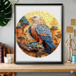 Puzzle en bois Aigle dans un cadre