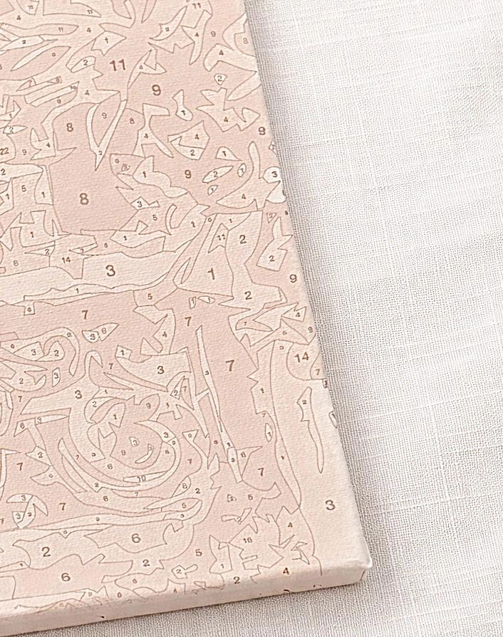Détail de la toile pré colorer en coton de Lin mélanger (Canvas)