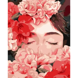Peinture par numéros Visage aux Fleurs